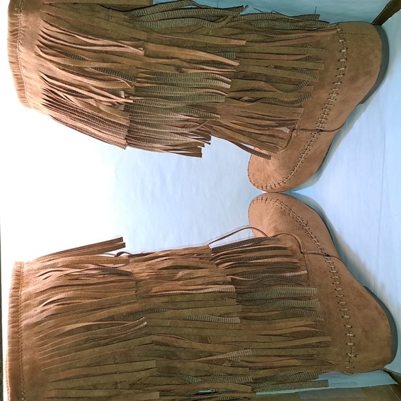 Arizona Jean Co. AZ TIVA Chestnut Fringed Boots. New in Box. Size 10 - Picture 4 of 4